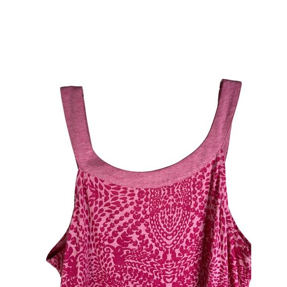 Athleta Dress Womens M Pink Geometric Cotton Lined Ruffle Trim Scoop Neck - Picture 4 of 9